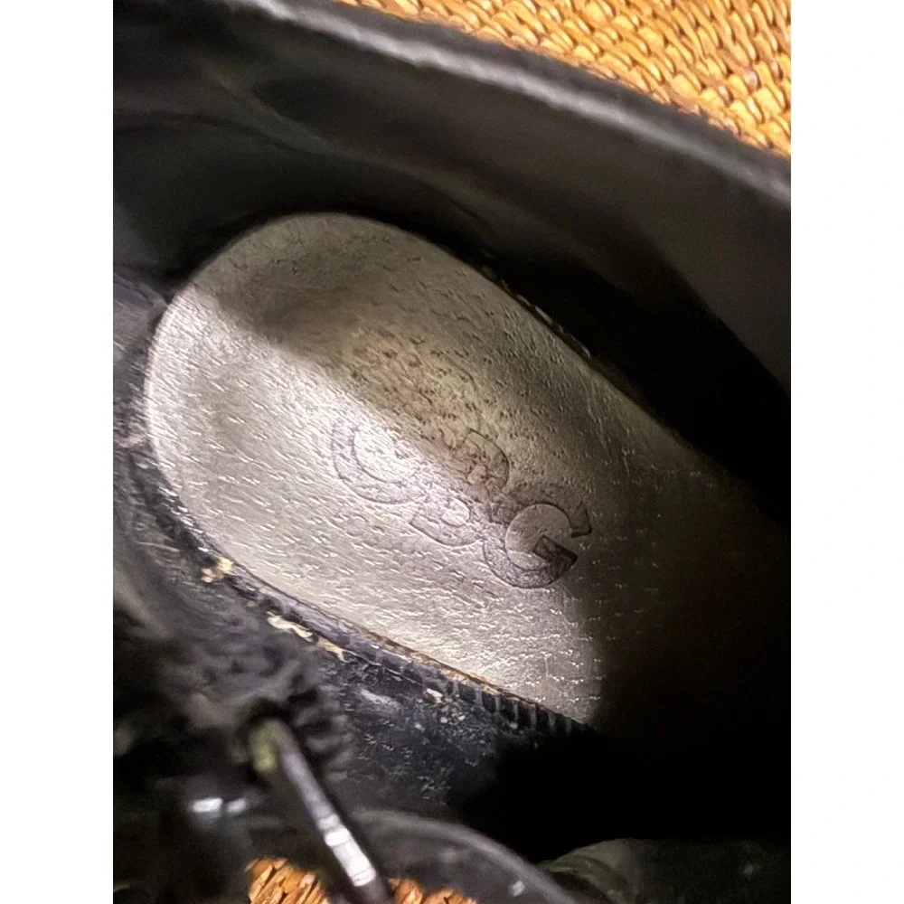 G by GUESS Colsen Black Peep Toe Booties Snakeskin Heel GGCOLSEN-C  7.5M